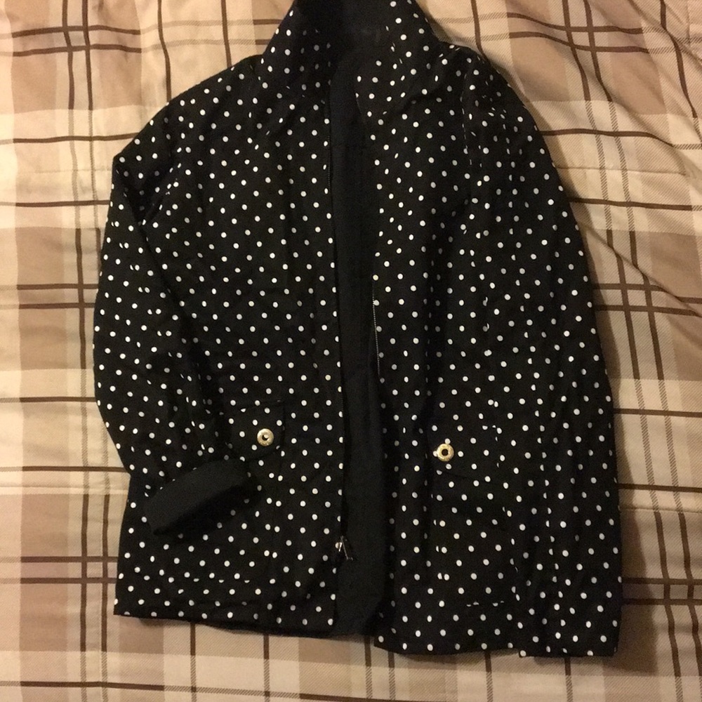 Custom unisex reversible polkadot overcoat